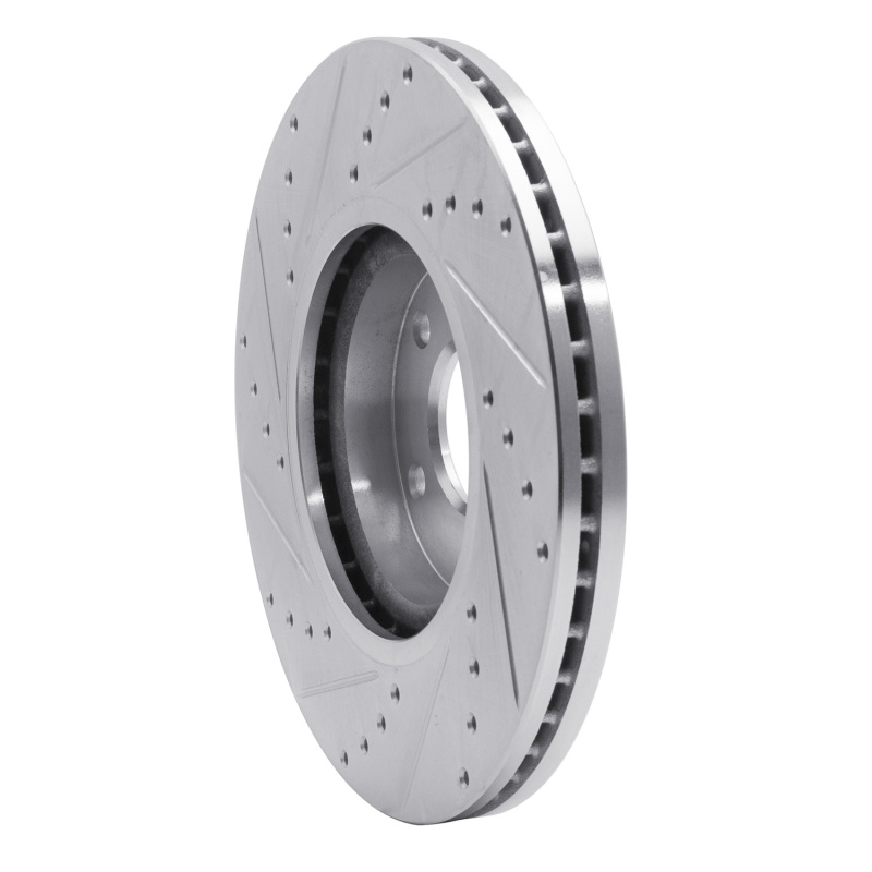 Infiniti M35 Brake Rotor (1) - Front Right - R1 Concepts - Drilled & Slotted - Silver - `03-`23